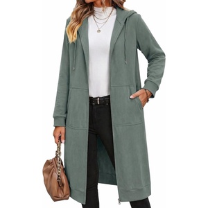 Zeagoo Women’s Zip Up Hoodies Oversized Fleece Long Tunic Sweatshirts Casual Long Sleeve 2026 Fall Hoodie Jacket Coat(D-grey Green)