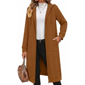 Zeagoo Women’s Zip Up Hoodies Oversized Fleece Long Tunic Sweatshirts Casual Long Sleeve 2026 Fall Hoodie Jacket Coat(Rust)
