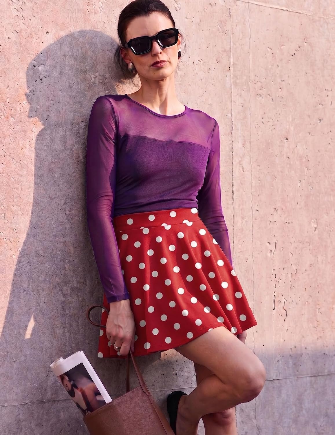 image:imageZeagoo Womens Skirt Basic Mini Skater Skirt 2026 Summer Skirts Stretchable High Waist ALine Party Club SkirtsJh717
