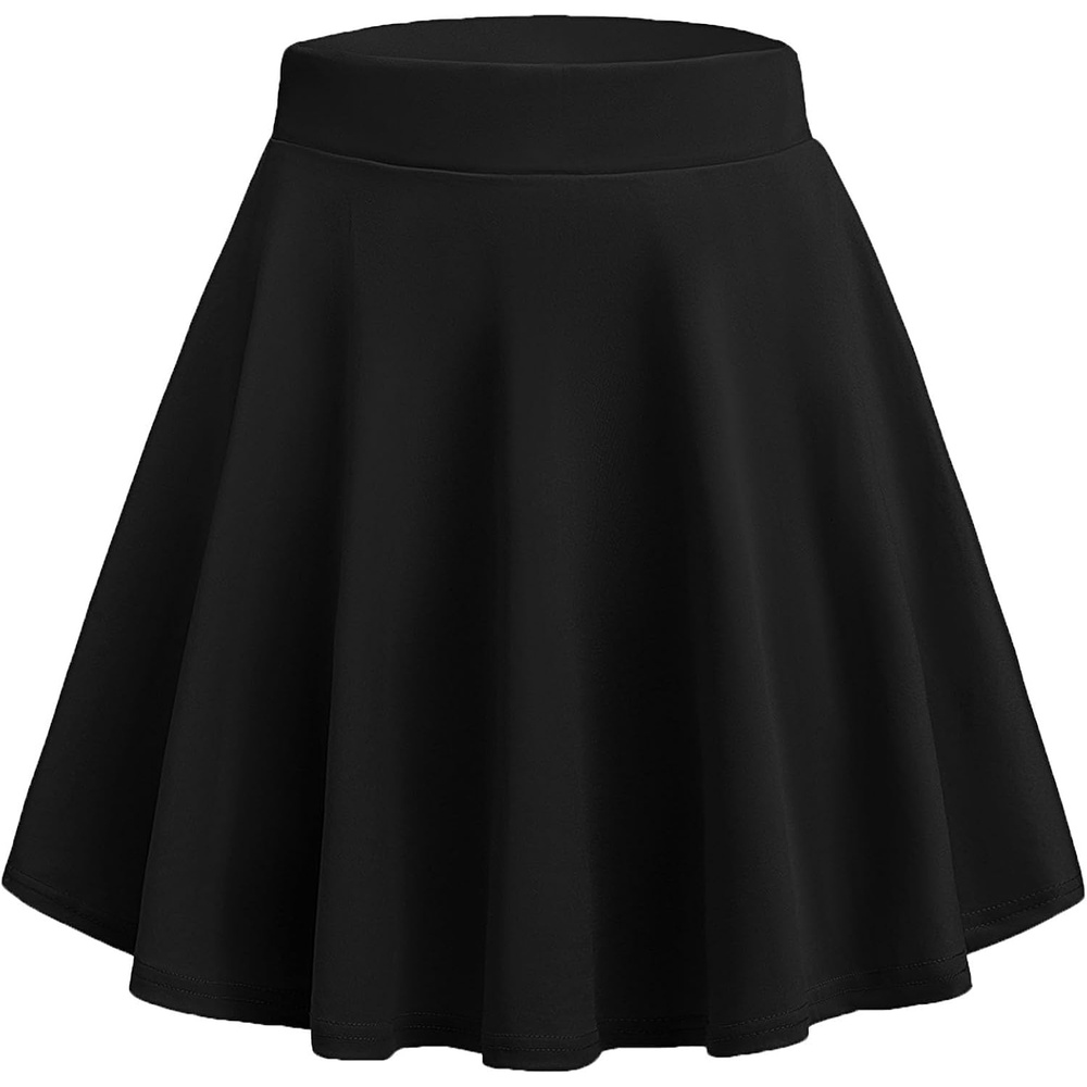 image:imageZeagoo Womens Skirt Basic Mini Skater Skirt 2026 Summer Skirts Stretchable High Waist ALine Party Club Skirts01 Black