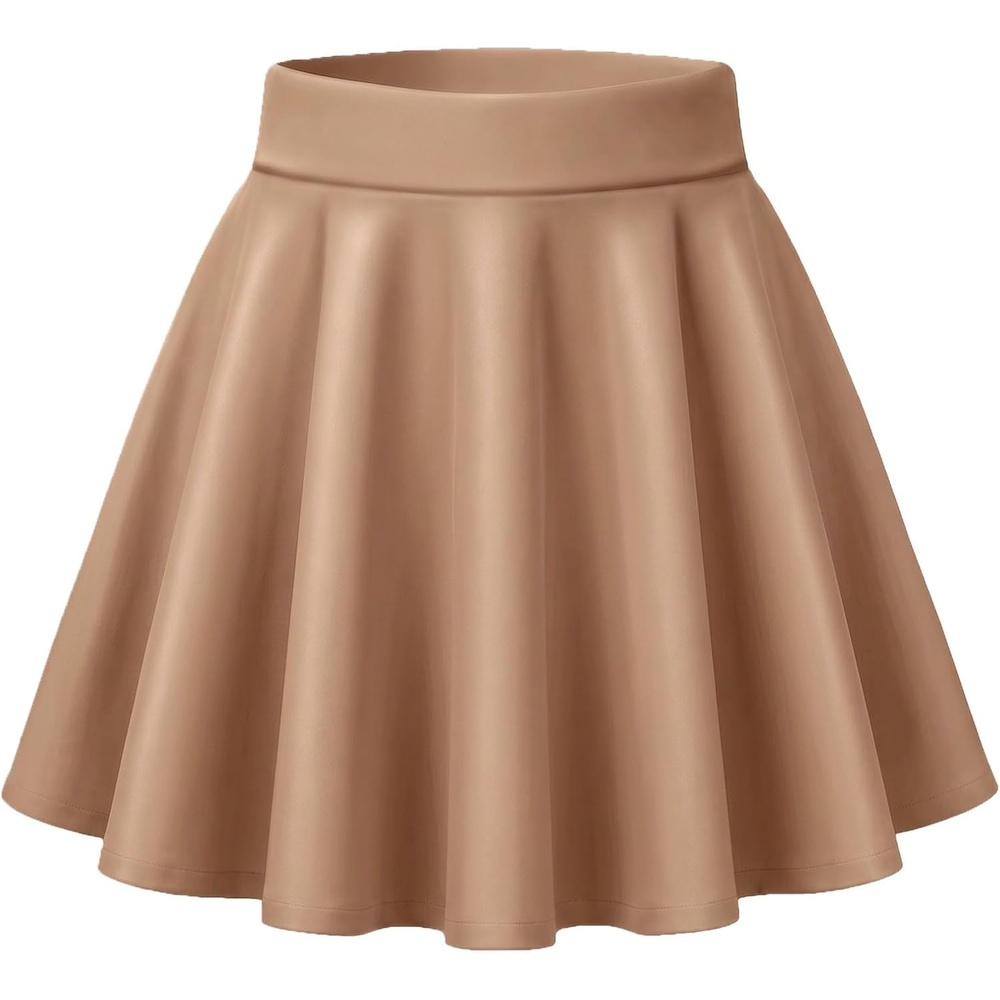 image:imageZeagoo Womens Skirt Basic Mini Skater Skirt 2026 Summer Skirts Stretchable High Waist ALine Party Club SkirtsKhaki