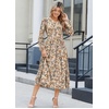 Zeagoo Long Sleeve Dresses for Women 2026 Fall Winter Casual Flowy A-Line Boho Midi Party Long Dress with Pockets(Apricot Floral)