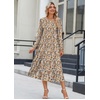 Zeagoo Long Sleeve Dresses for Women 2026 Fall Winter Casual Flowy A-Line Boho Midi Party Long Dress with Pockets(Apricot Floral)