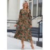 Zeagoo Long Sleeve Dresses for Women 2026 Fall Winter Casual Flowy A-Line Boho Midi Party Long Dress with Pockets(Dark Teal Paisley)