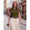 Zeagoo Women’s Ribbed Short Sleeve Tops Crewneck Stretch Basic Tshirt S-2XL(Army Green)