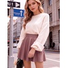 Zeagoo Women’s Skirt Basic Mini Skater Skirt 2026 Summer Skirts Stretchable High Waist A-Line Party Club Skirts(Dusty Mauve)