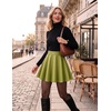 Zeagoo Women’s Skirt Basic Mini Skater Skirt 2026 Summer Skirts Stretchable High Waist A-Line Party Club Skirts(Lime Green)