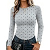 Zeagoo Women Long Sleeve Shirts Slim Fit Going Out Tops Crewneck Basic Tee(Heart Print Ax191)